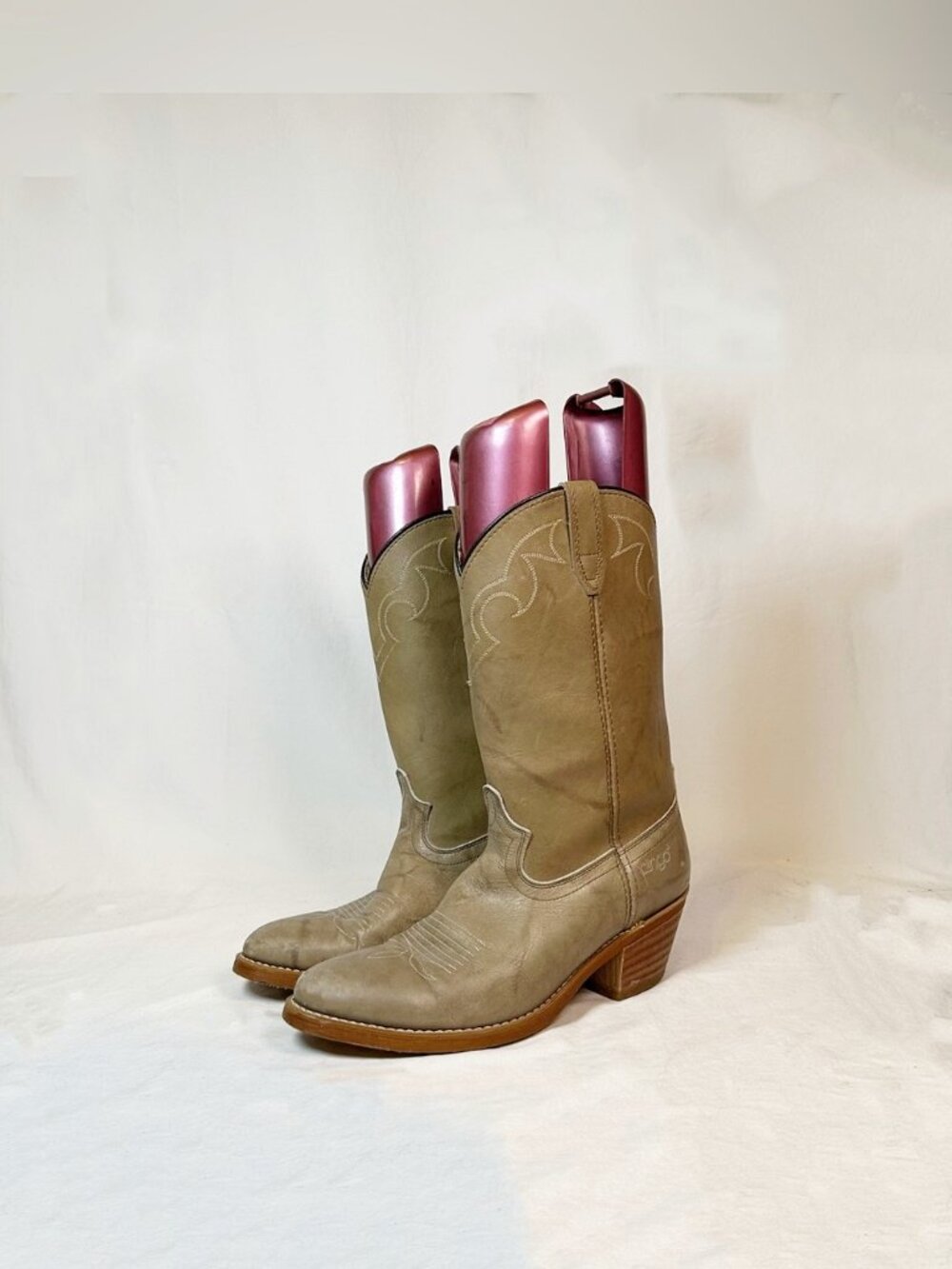 Vintage Acme Dingo Mens Taupe Gray Marbled Leather Cowboy Western Boots~10D~5904